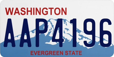 WA license plate AAP4196