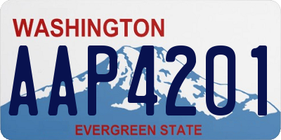 WA license plate AAP4201