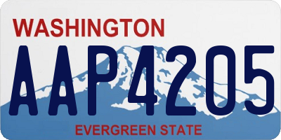 WA license plate AAP4205