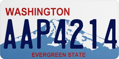 WA license plate AAP4214