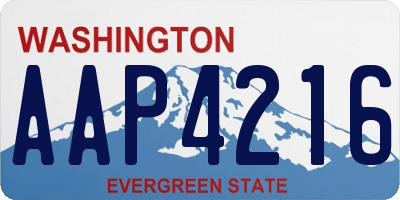WA license plate AAP4216