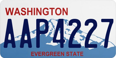 WA license plate AAP4227