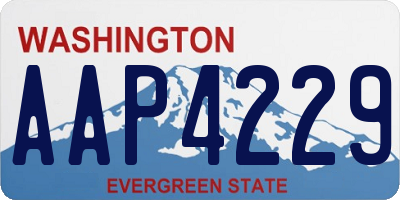 WA license plate AAP4229