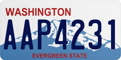 WA license plate AAP4231