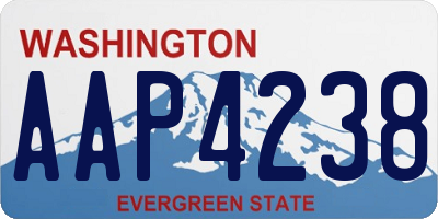 WA license plate AAP4238