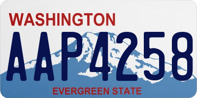 WA license plate AAP4258