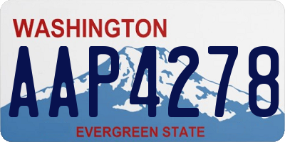 WA license plate AAP4278