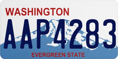 WA license plate AAP4283