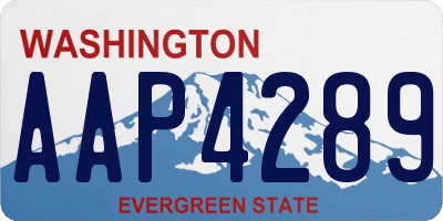 WA license plate AAP4289