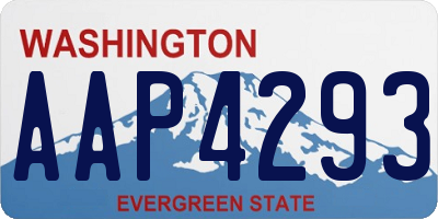 WA license plate AAP4293