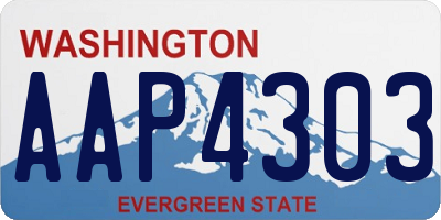WA license plate AAP4303