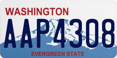 WA license plate AAP4308