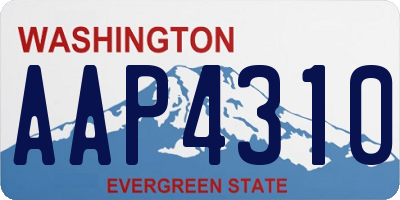 WA license plate AAP4310