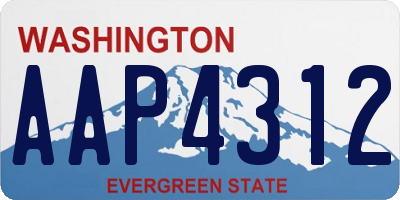 WA license plate AAP4312