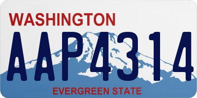 WA license plate AAP4314