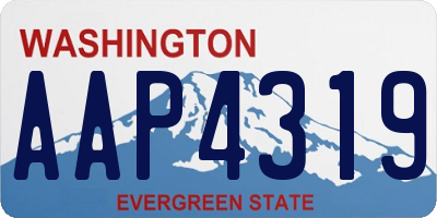WA license plate AAP4319