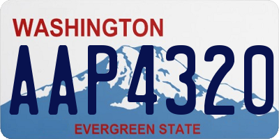 WA license plate AAP4320