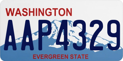 WA license plate AAP4329