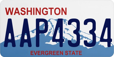 WA license plate AAP4334