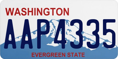 WA license plate AAP4335