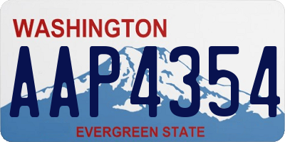WA license plate AAP4354