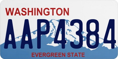 WA license plate AAP4384