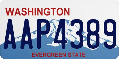 WA license plate AAP4389