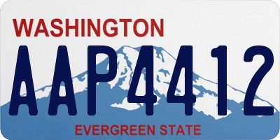 WA license plate AAP4412