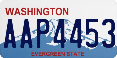 WA license plate AAP4453