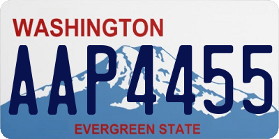 WA license plate AAP4455