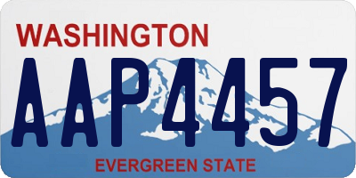 WA license plate AAP4457