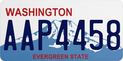 WA license plate AAP4458