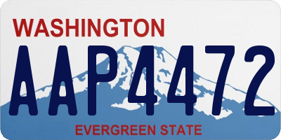 WA license plate AAP4472