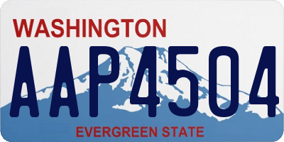 WA license plate AAP4504