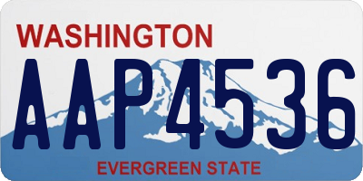 WA license plate AAP4536