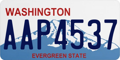 WA license plate AAP4537