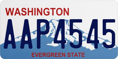 WA license plate AAP4545