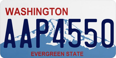 WA license plate AAP4550