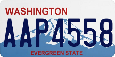 WA license plate AAP4558