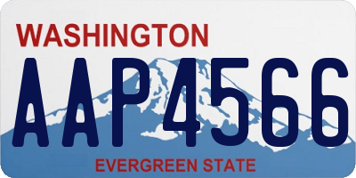 WA license plate AAP4566