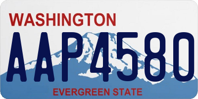 WA license plate AAP4580