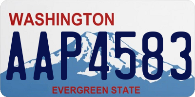 WA license plate AAP4583