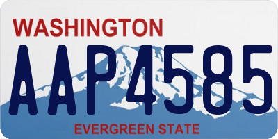 WA license plate AAP4585