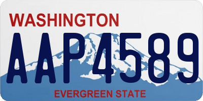 WA license plate AAP4589