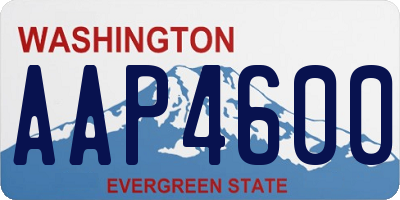 WA license plate AAP4600