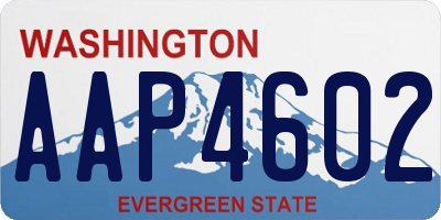 WA license plate AAP4602