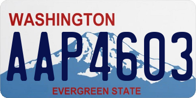 WA license plate AAP4603