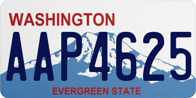 WA license plate AAP4625