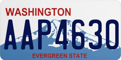 WA license plate AAP4630