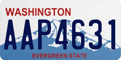 WA license plate AAP4631